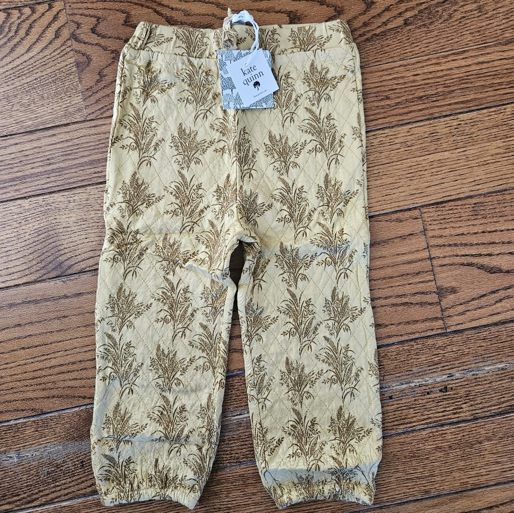 Kate Quinn Gold Floral Baby Pants